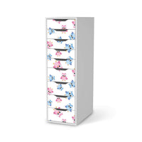 Folie für Möbel Eulenparty - IKEA Alex 9 Schubladen - weiss