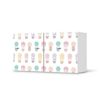 Folie für Möbel Flying Animals - IKEA Besta Regal Quer 2 Türen - weiss