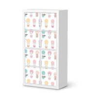 Folie für Möbel Flying Animals - IKEA Kallax Regal 8 Türen - weiss