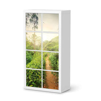 Folie für Möbel Green Tea Fields - IKEA Kallax Regal 8 Türen - weiss