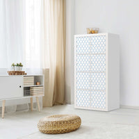 Folie für Möbel Retro Pattern - Blau - IKEA Kallax Regal 8 Türen - Wohnzimmer