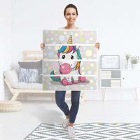 Folie für Möbel Rainbow das Einhorn - IKEA Malm Kommode 4 Schubladen - Folie