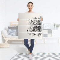 Folie für Möbel Tree and Birds 2 - IKEA Malm Kommode 4 Schubladen - Folie