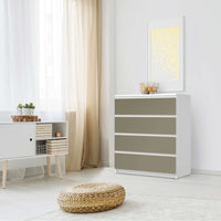 Folie für Möbel Braungrau Light - IKEA Malm Kommode 4 Schubladen - Schlafzimmer