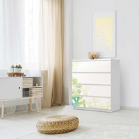 Folie für Möbel Flower Light - IKEA Malm Kommode 4 Schubladen - Schlafzimmer