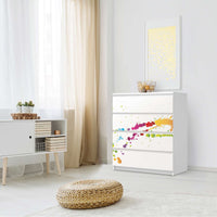 Folie für Möbel Splash 2 - IKEA Malm Kommode 4 Schubladen - Schlafzimmer