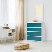 Folie für Möbel Türkisgrün Dark - IKEA Malm Kommode 4 Schubladen - Schlafzimmer