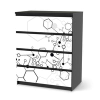 Folie für Möbel Atomic 1 - IKEA Malm Kommode 4 Schubladen - schwarz