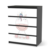 Folie für Möbel Baby Unicorn - IKEA Malm Kommode 4 Schubladen - schwarz