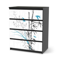 Folie für Möbel Bamboo 1 - IKEA Malm Kommode 4 Schubladen - schwarz