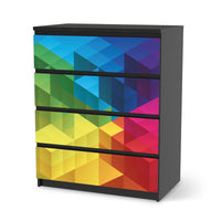 Folie für Möbel Colored Cubes - IKEA Malm Kommode 4 Schubladen - schwarz