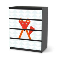 Folie für Möbel Füchslein - IKEA Malm Kommode 4 Schubladen - schwarz