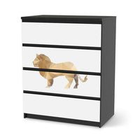 Folie für Möbel Origami Lion - IKEA Malm Kommode 4 Schubladen - schwarz