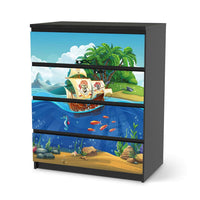 Folie für Möbel Pirates - IKEA Malm Kommode 4 Schubladen - schwarz
