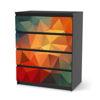 Folie für Möbel Polygon - IKEA Malm Kommode 4 Schubladen - schwarz
