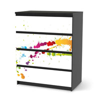 Folie für Möbel Splash 2 - IKEA Malm Kommode 4 Schubladen - schwarz