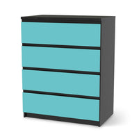 Folie für Möbel Türkisgrün Light - IKEA Malm Kommode 4 Schubladen - schwarz