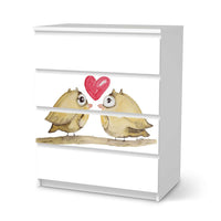 Folie für Möbel 2 kleine Eulen - IKEA Malm Kommode 4 Schubladen - weiss