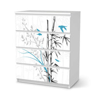 Folie für Möbel Bamboo 1 - IKEA Malm Kommode 4 Schubladen - weiss