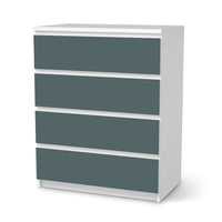 Folie für Möbel Blaugrau Light - IKEA Malm Kommode 4 Schubladen - weiss