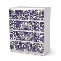 Folie für Möbel Blue Mandala - IKEA Malm Kommode 4 Schubladen - weiss