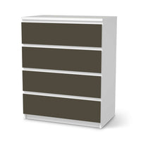 Folie für Möbel Braungrau Dark - IKEA Malm Kommode 4 Schubladen - weiss