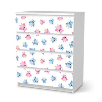 Folie für Möbel Eulenparty - IKEA Malm Kommode 4 Schubladen - weiss