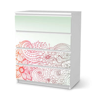 Folie für Möbel Floral Doodle - IKEA Malm Kommode 4 Schubladen - weiss