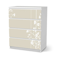 Folie für Möbel Florals Plain 3 - IKEA Malm Kommode 4 Schubladen - weiss