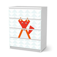 Folie für Möbel Füchslein - IKEA Malm Kommode 4 Schubladen - weiss