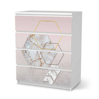 Folie für Möbel Hexagon - IKEA Malm Kommode 4 Schubladen - weiss