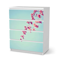 Folie für Möbel Ikebana für Anfänger - IKEA Malm Kommode 4 Schubladen - weiss