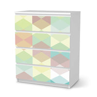 Folie für Möbel Melitta Pastell Geometrie - IKEA Malm Kommode 4 Schubladen - weiss