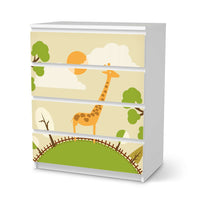 Folie für Möbel Mountain Giraffe - IKEA Malm Kommode 4 Schubladen - weiss