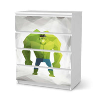 Folie für Möbel Mr. Green - IKEA Malm Kommode 4 Schubladen - weiss