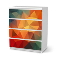 Folie für Möbel Polygon - IKEA Malm Kommode 4 Schubladen - weiss
