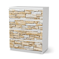 Folie für Möbel Sandstein - IKEA Malm Kommode 4 Schubladen - weiss