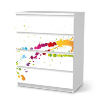 Folie für Möbel Splash 2 - IKEA Malm Kommode 4 Schubladen - weiss