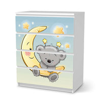 Folie für Möbel Teddy und Mond - IKEA Malm Kommode 4 Schubladen - weiss