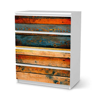 Folie für Möbel Wooden - IKEA Malm Kommode 4 Schubladen - weiss