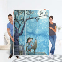 Folie für Möbel Nocturnal Pleasure - IKEA Pax Schrank 201 cm Höhe - 3 Türen - Folie