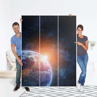 Folie für Möbel Sunrise - IKEA Pax Schrank 201 cm Höhe - 3 Türen - Folie