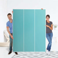 Folie für Möbel Türkisgrün Light - IKEA Pax Schrank 201 cm Höhe - 3 Türen - Folie