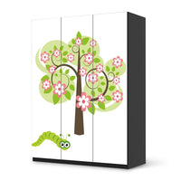 Folie für Möbel Blooming Tree - IKEA Pax Schrank 201 cm Höhe - 3 Türen - schwarz