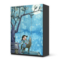 Folie für Möbel Nocturnal Pleasure - IKEA Pax Schrank 201 cm Höhe - 3 Türen - schwarz
