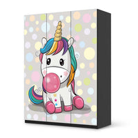 Folie für Möbel Rainbow das Einhorn - IKEA Pax Schrank 201 cm Höhe - 3 Türen - schwarz