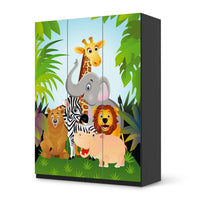 Folie für Möbel Wild Animals - IKEA Pax Schrank 201 cm Höhe - 3 Türen - schwarz
