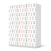 Folie für Möbel Flying Animals - IKEA Pax Schrank 201 cm Höhe - 3 Türen - weiss