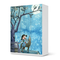 Folie für Möbel Nocturnal Pleasure - IKEA Pax Schrank 201 cm Höhe - 3 Türen - weiss