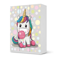 Folie für Möbel Rainbow das Einhorn - IKEA Pax Schrank 201 cm Höhe - 3 Türen - weiss